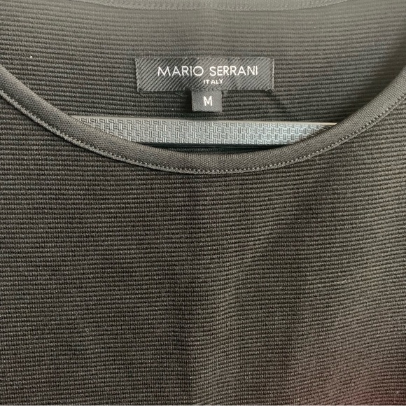 Mario Serrani Dress Women’s Medium black Ribbed Short Sleeve - Picture 3 of 4